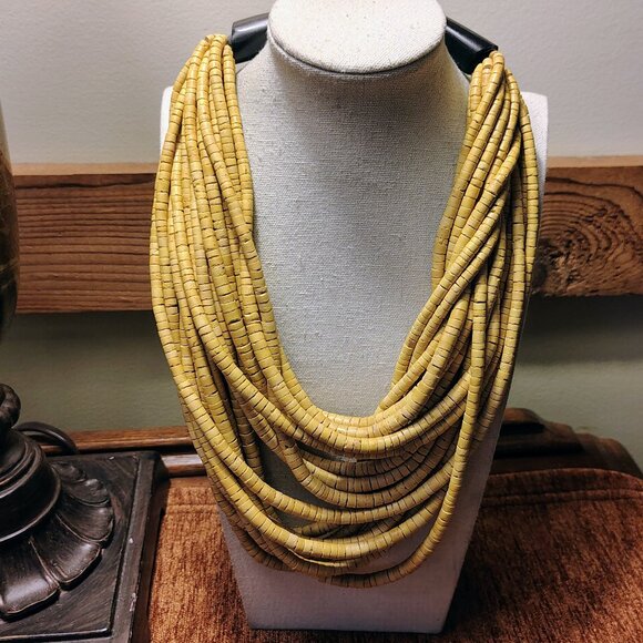 Vtg Gerda Lynggaard Monies Copenhagen Coconut Shell & Horn Necklace - Picture 1 of 5